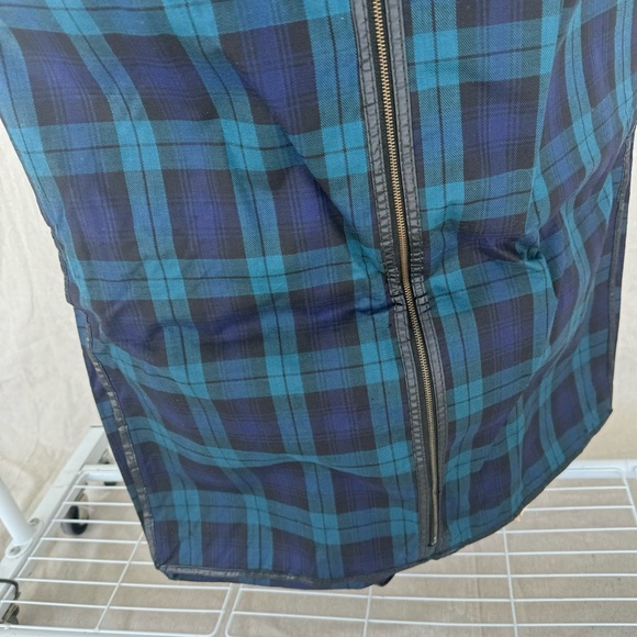Vintage Blue/Green Plaid Garment Bag - Picture 3 of 11